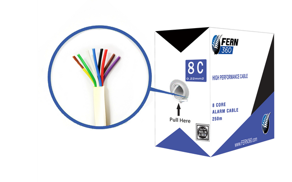FERN360 - 8 Core Security Alarm Cable 0.22mm 250m Reel Box