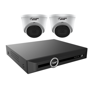 FERN360 Surveillance Kit - 2 Fixed Lens Super Starlight 2MP Turret Cameras and 10ch 1TB Network Video Recorder