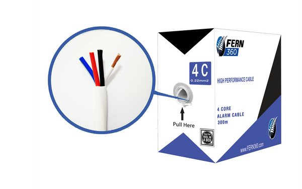 FERN360 - 4 Core Security Alarm Cable 0.22mm 300m Reel Box