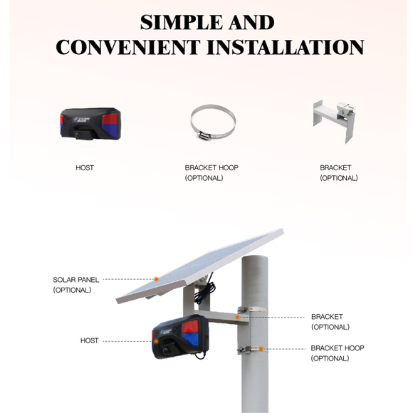 FERN360 Solar Power Alarm Sound Siren Outdoor Motion Detection Waterproof Wireless Solar Siren