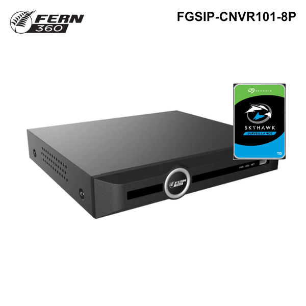 FGSIP-CNVR101-8P - FERN360 - 10Ch Network Video Recorder with 8x PoE ports, 80Mb