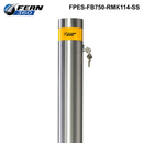 FPES-FB750-RMK114-SS - FERN360 Stainless Steel Key Lock Fixed Bollard - 114mm dia x 750mm-1