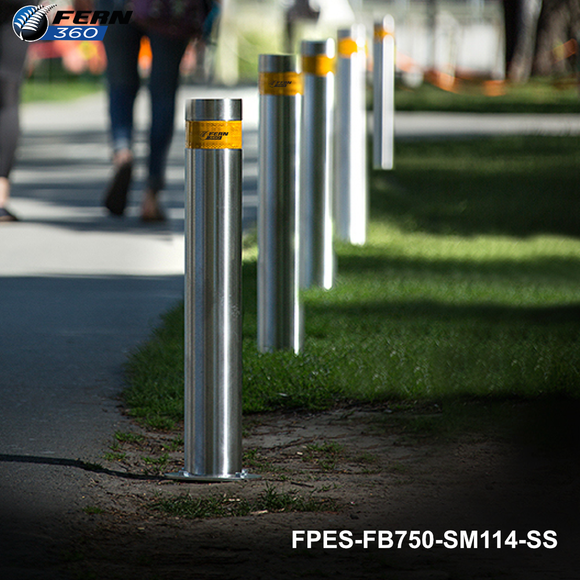 FPES-FB750-RMK114-SS - FERN360 Stainless Steel Key Lock Fixed Bollard - 114mm dia x 750mm