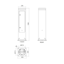 FPRPE-B1200 - FERN360 Rotating Enclosure for low voltage & mains voltage distribution bollard-2
