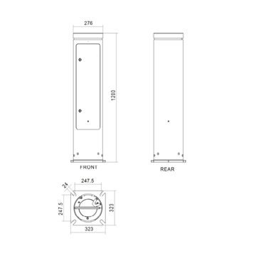 FPRPE-B1200 - FERN360 Rotating Enclosure for low voltage & mains voltage distribution bollard - 0