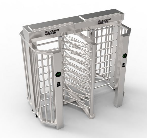 FGES-RTDFH650-2 - FERN360 - Full Height Stainless Steel Rotor Turnstile, Double Lane