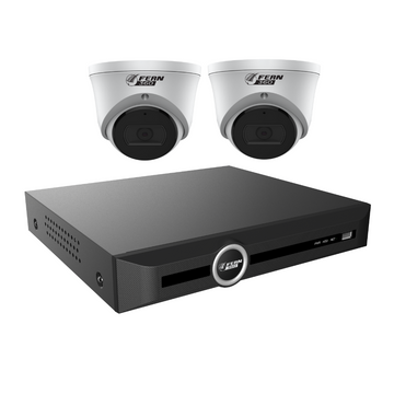 FERN360 Surveillance Kit - 2 Fixed Lens Starlight 4MP Turret Cameras and 5ch 1TB Network Video Recorder