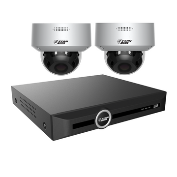 FERN360 Surveillance Kit - 2 Motorised Lens Starlight 5MP Vandal Dome Cameras and 10ch 1TB Network Video Recorder